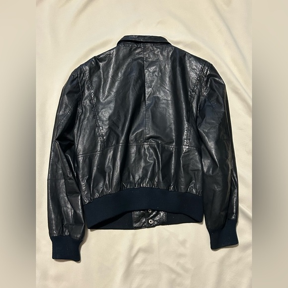 Vintage Wilson Black Leather Bomber Jacket Men’s Size 44 - Picture 10 of 12